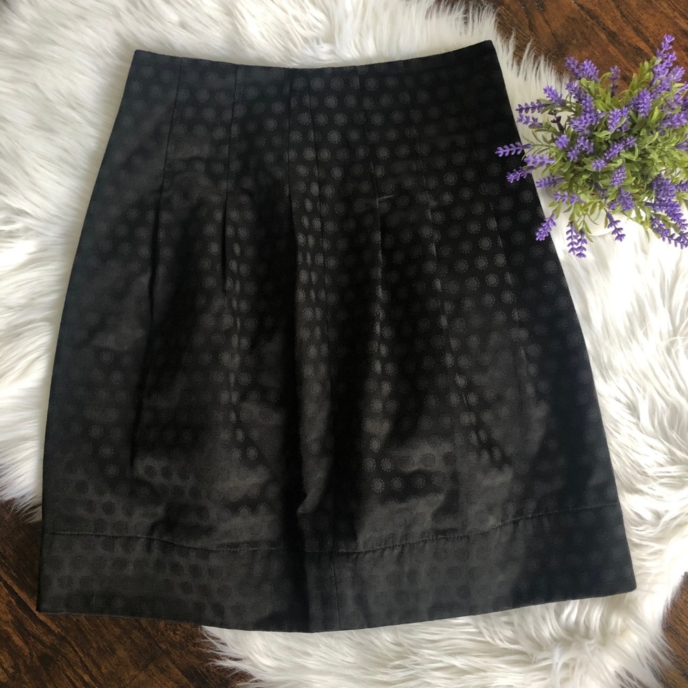 Anthropologie Elevenses Pleated A-Line Dot Skirt 6